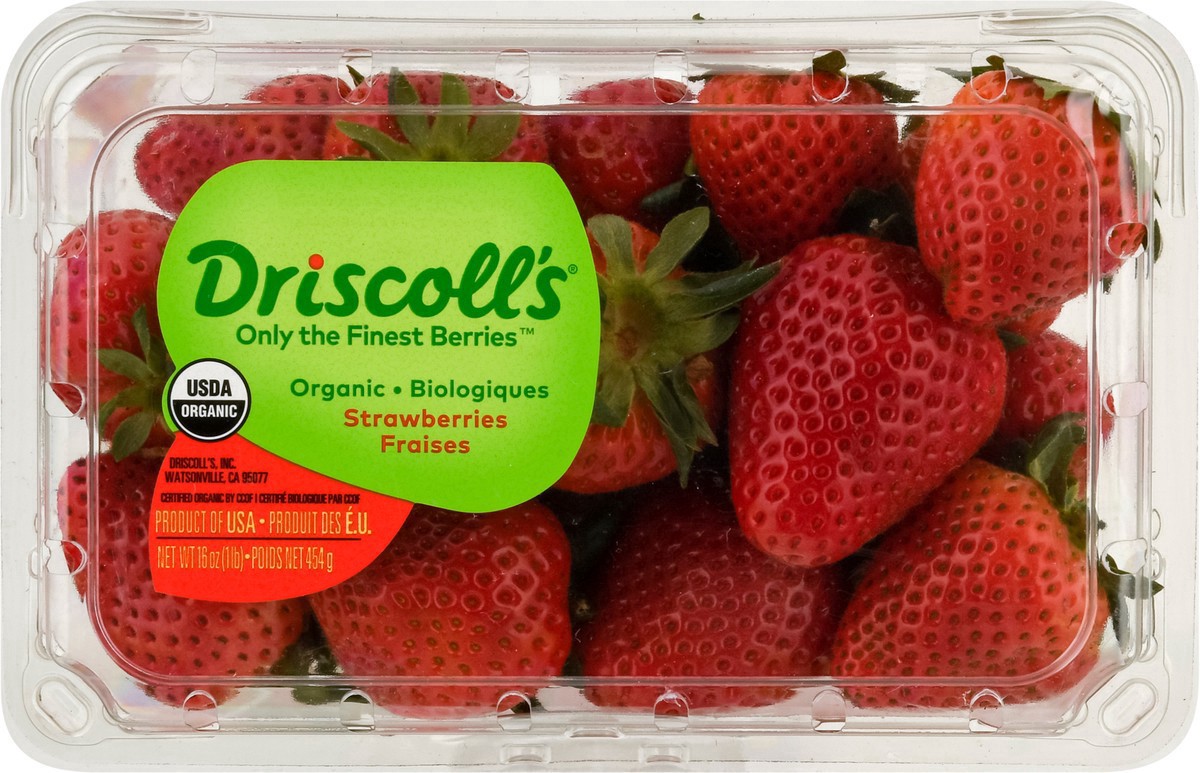 slide 9 of 9, Organic Strawberries, 16 oz