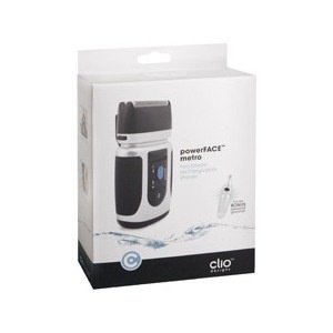 slide 1 of 1, Clio Powerface Metro Two Blade Rechargeable Shaver, 1 ct