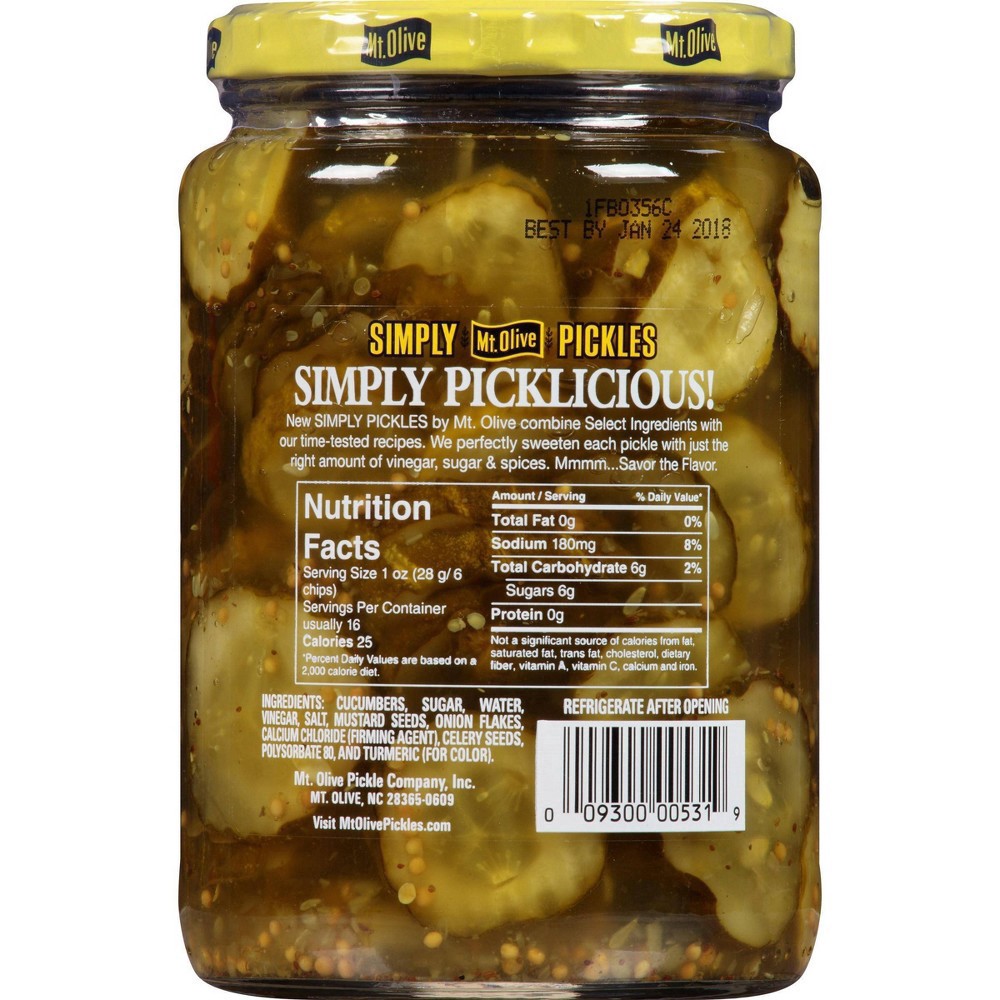 slide 3 of 4, Mt. Olive Simply Pickles Bread & Butter Chips - 24 fl oz, 24 fl oz