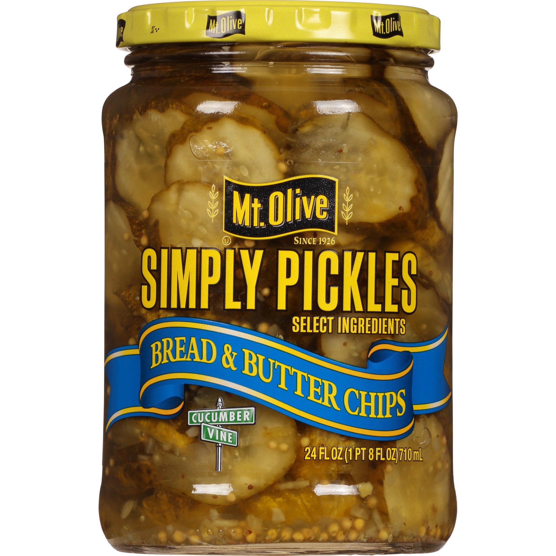 slide 1 of 4, Mt. Olive Simply Pickles Bread & Butter Chips - 24 fl oz, 24 fl oz