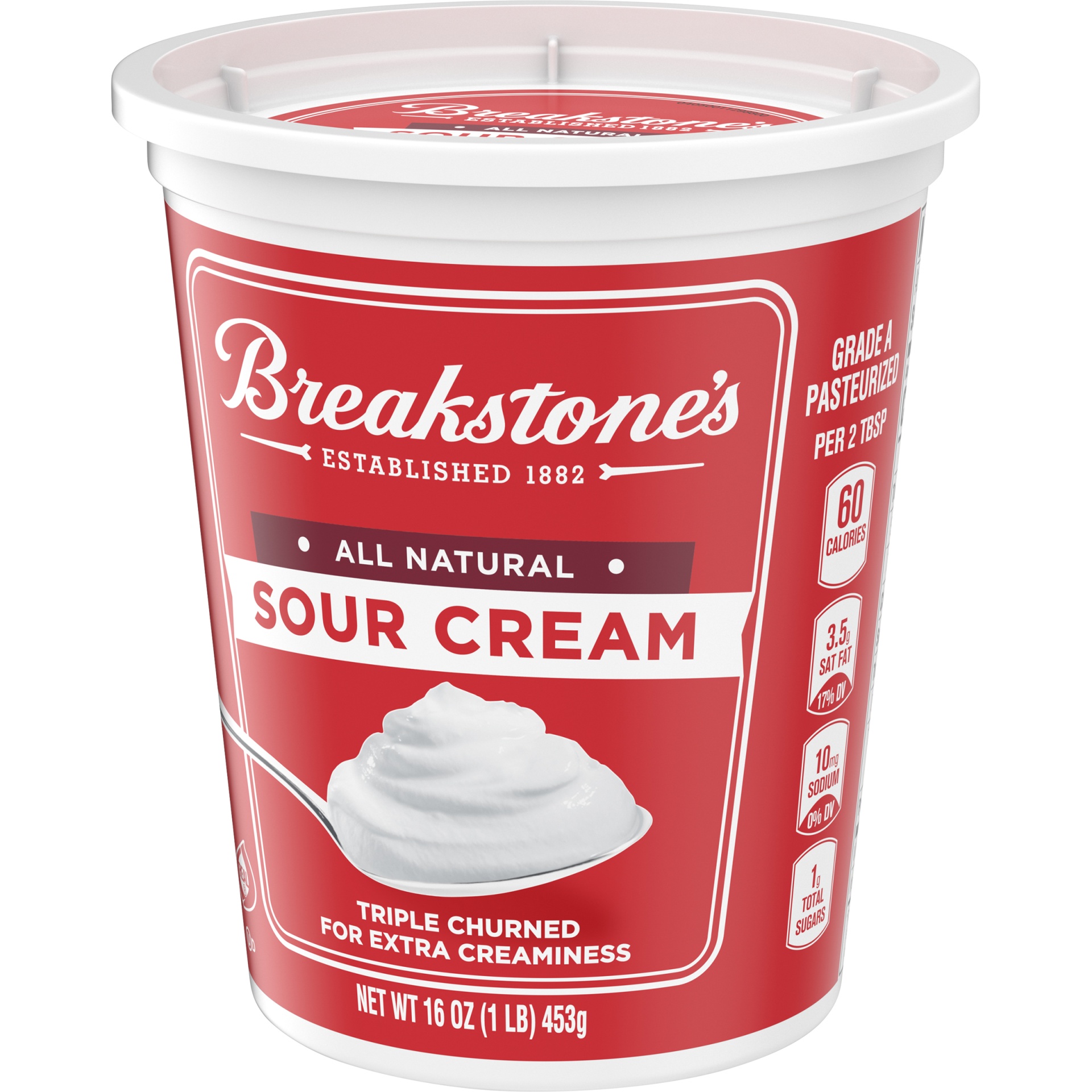 slide 5 of 8, Breakstone's All Natural Sour Cream Tub, 16 oz