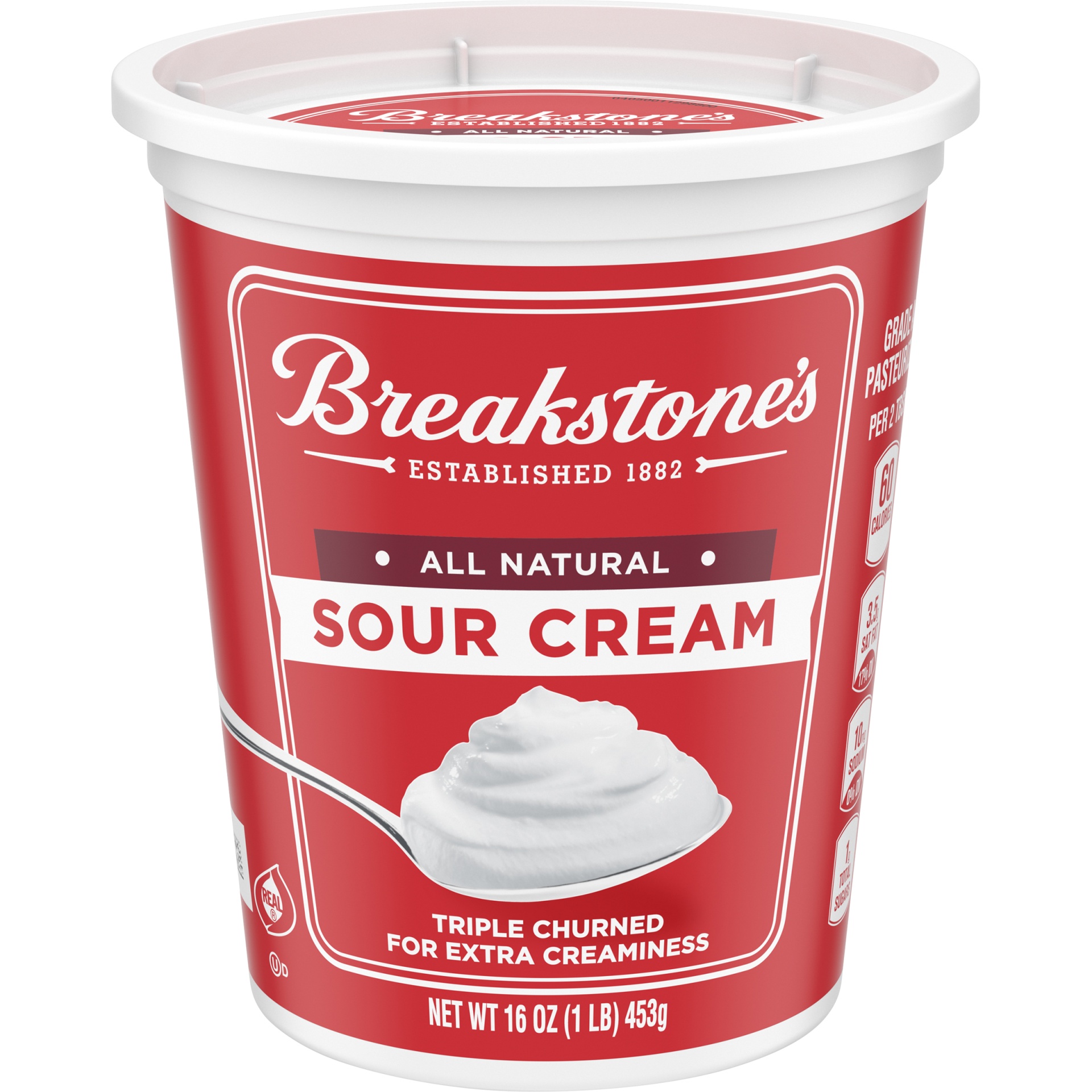 slide 1 of 8, Breakstone's All Natural Sour Cream Tub, 16 oz