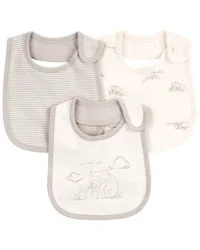 Carter's Baby 3-Pack Teething Bibs Grey/White OSZ