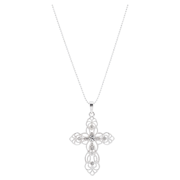 slide 1 of 1, Crystal Cross Pendant Necklace, One Size