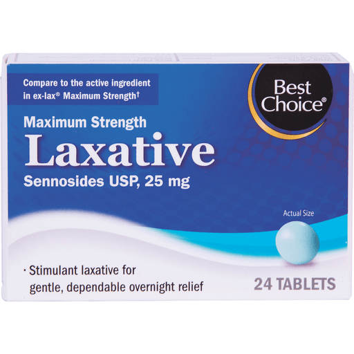 slide 1 of 1, Best Choice Maximum Strength Laxative Pills, 24 ct