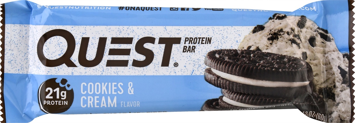 slide 9 of 10, Quest Protein Bar Cookies And Cream, 2.12 oz