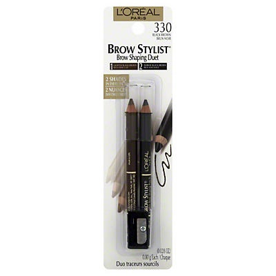 slide 1 of 1, L'Oréal Paris Brow Stylist Custom Brow Shaping Pencil - 330 Black Brown, 0.056 oz