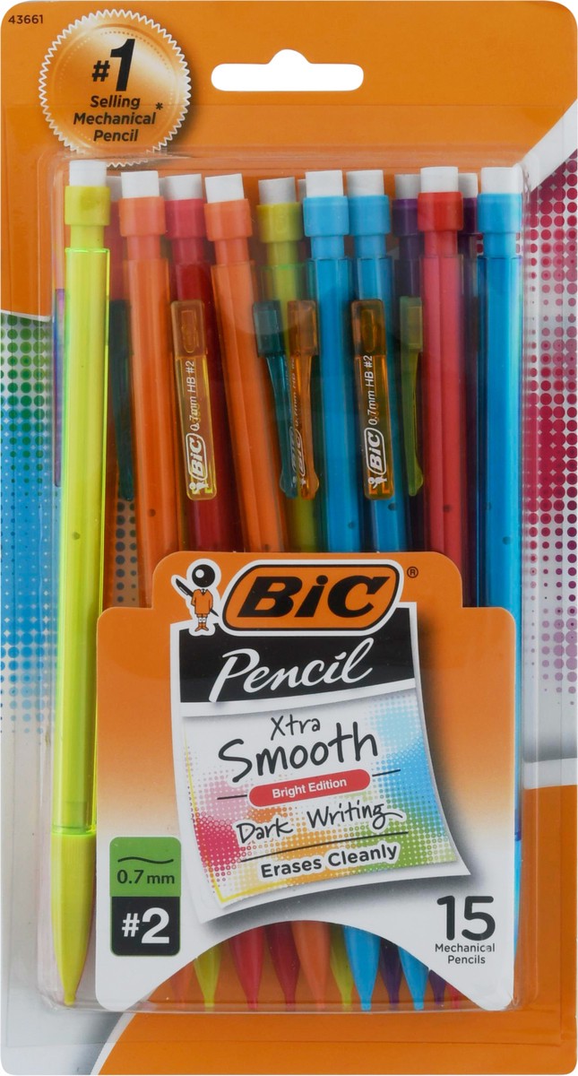 slide 1 of 11, BIC No. 2 0.7 mm Xtra Smooth Mechanical Pencil 15 ea, 15 ea