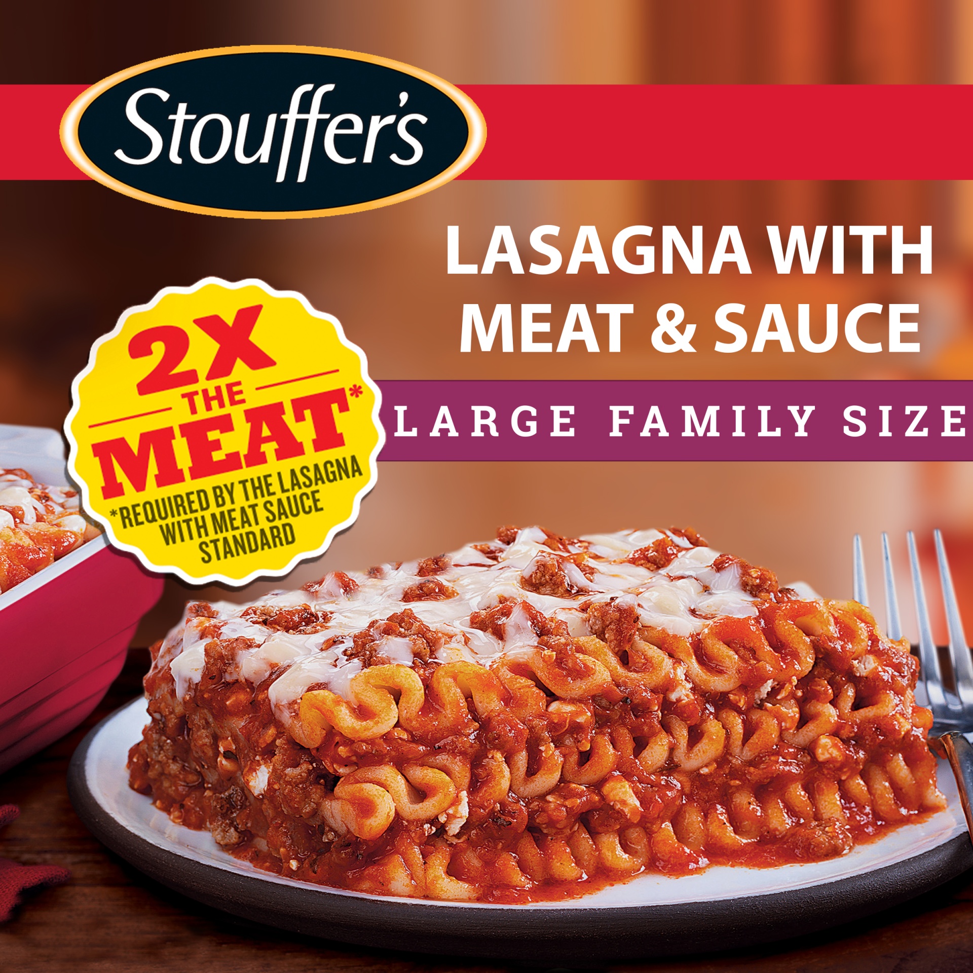 slide 1 of 6, Stouffer's Family Size Lasagna With Meat & Sauce, 57 oz