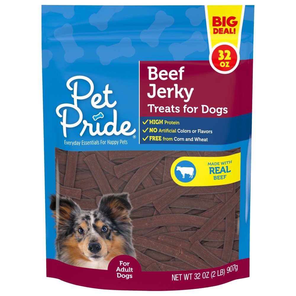 slide 2 of 2, Pet Pride Beef Jerky Dog Treats, 32 oz