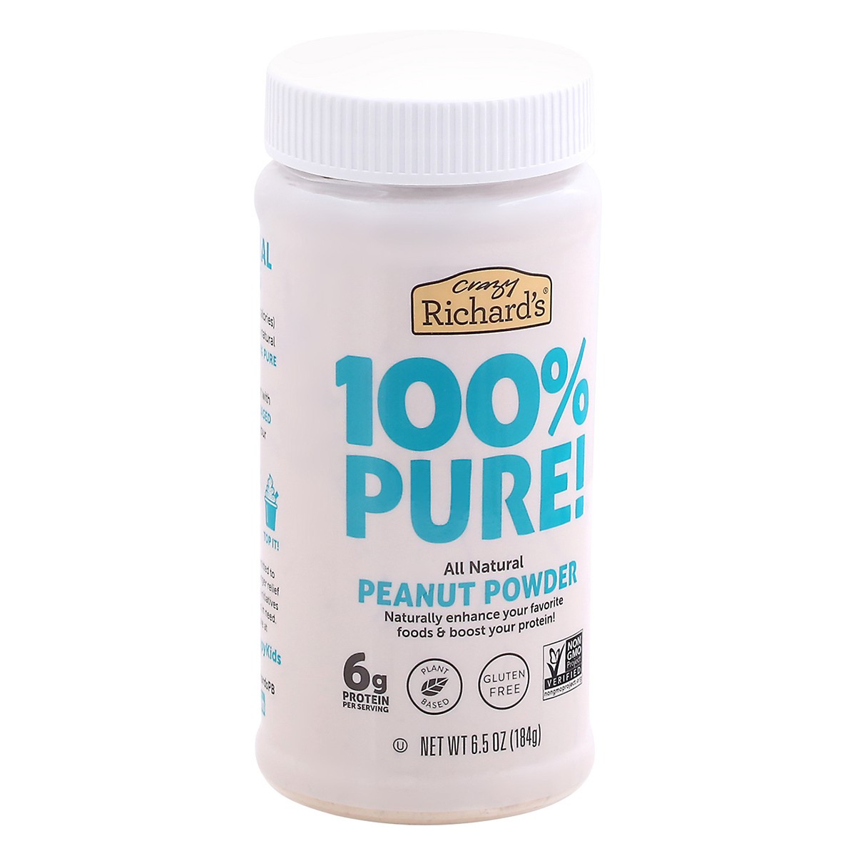 slide 8 of 9, Crazy Richard's 100% Pure All Natural Peanut Powder 6.5 oz, 6.5 oz