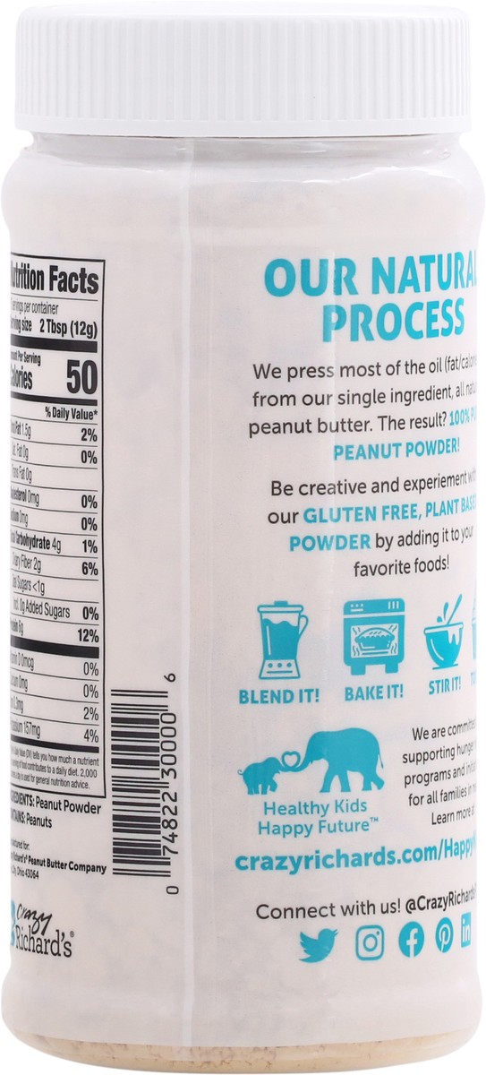 slide 6 of 9, Crazy Richard's 100% Pure All Natural Peanut Powder 6.5 oz, 6.5 oz