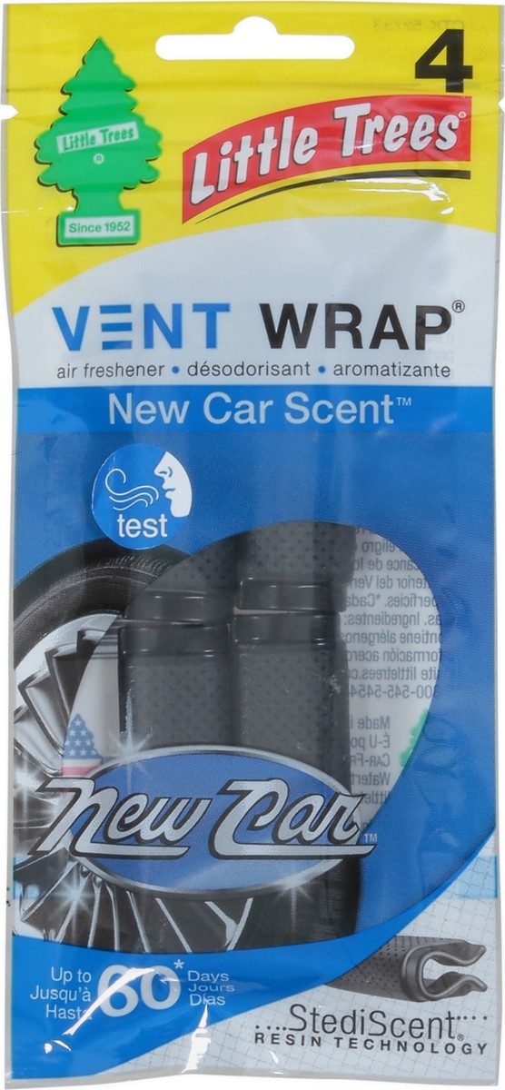 slide 9 of 9, Little Trees Vent Wrap New Car Air Freshener 4 Each, 4 ct