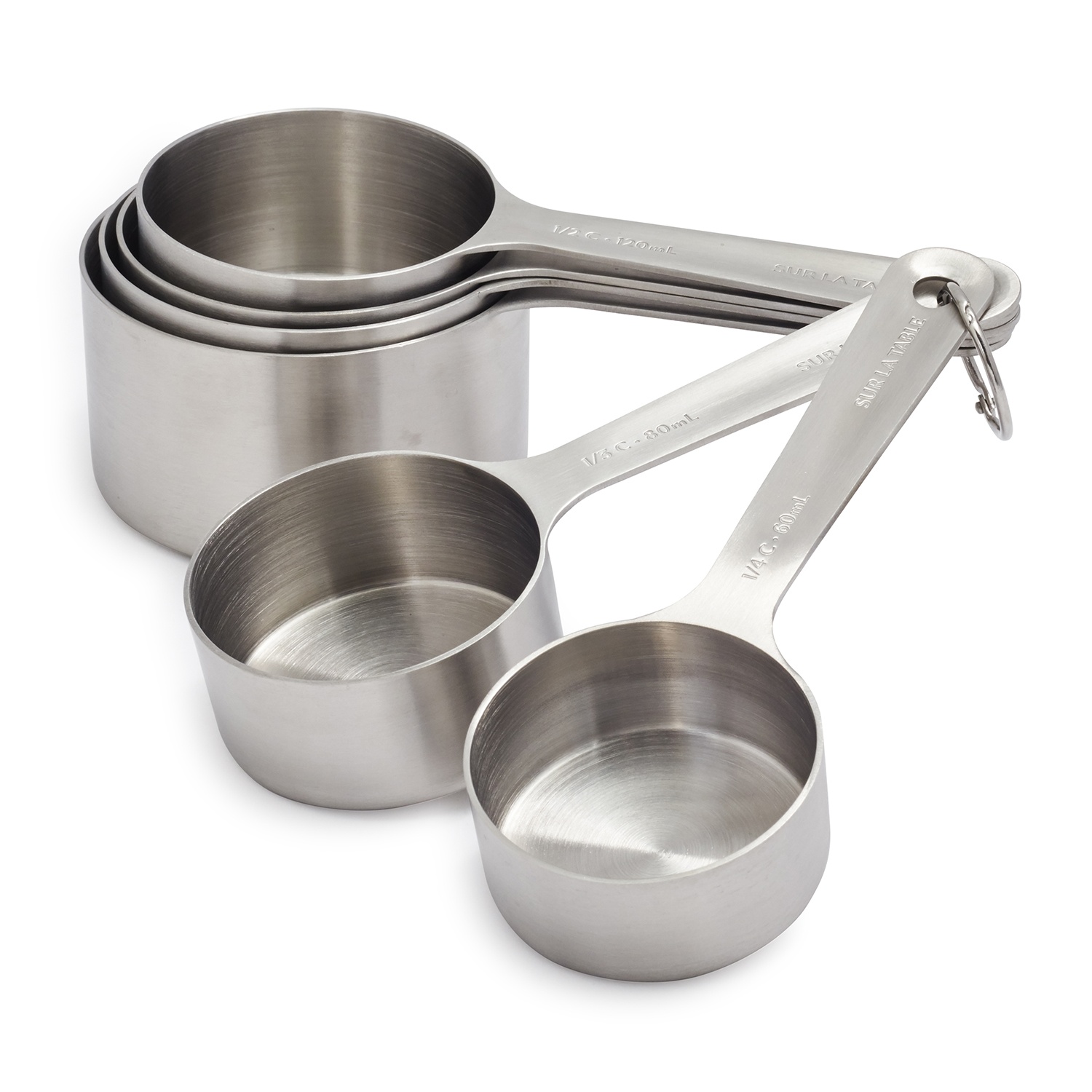 slide 1 of 1, Sur La Table Stainless Steel Measuring Cups, 6 ct