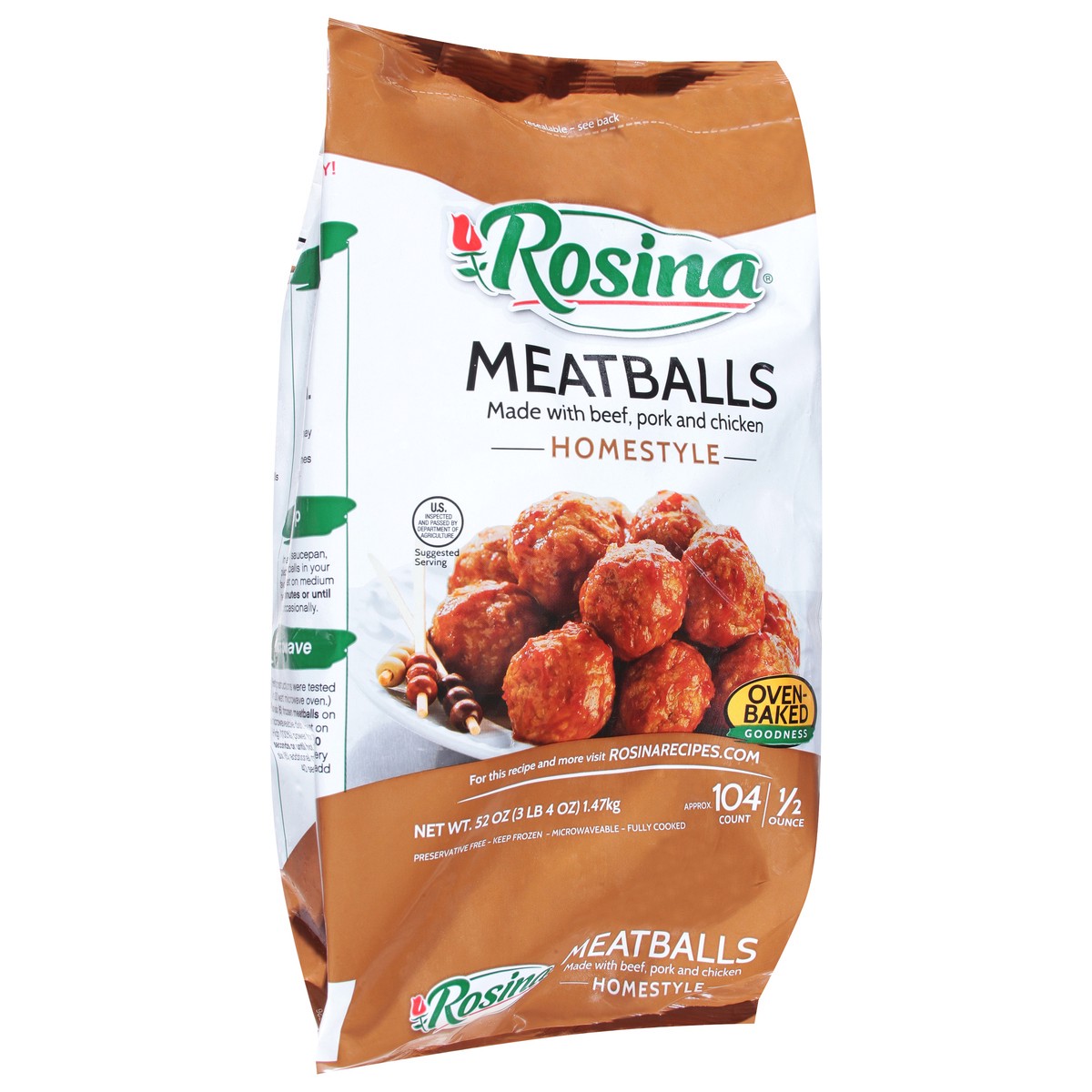 slide 5 of 12, Rosina Homestyle Meatballs Party Pack! 52 oz, 52 oz