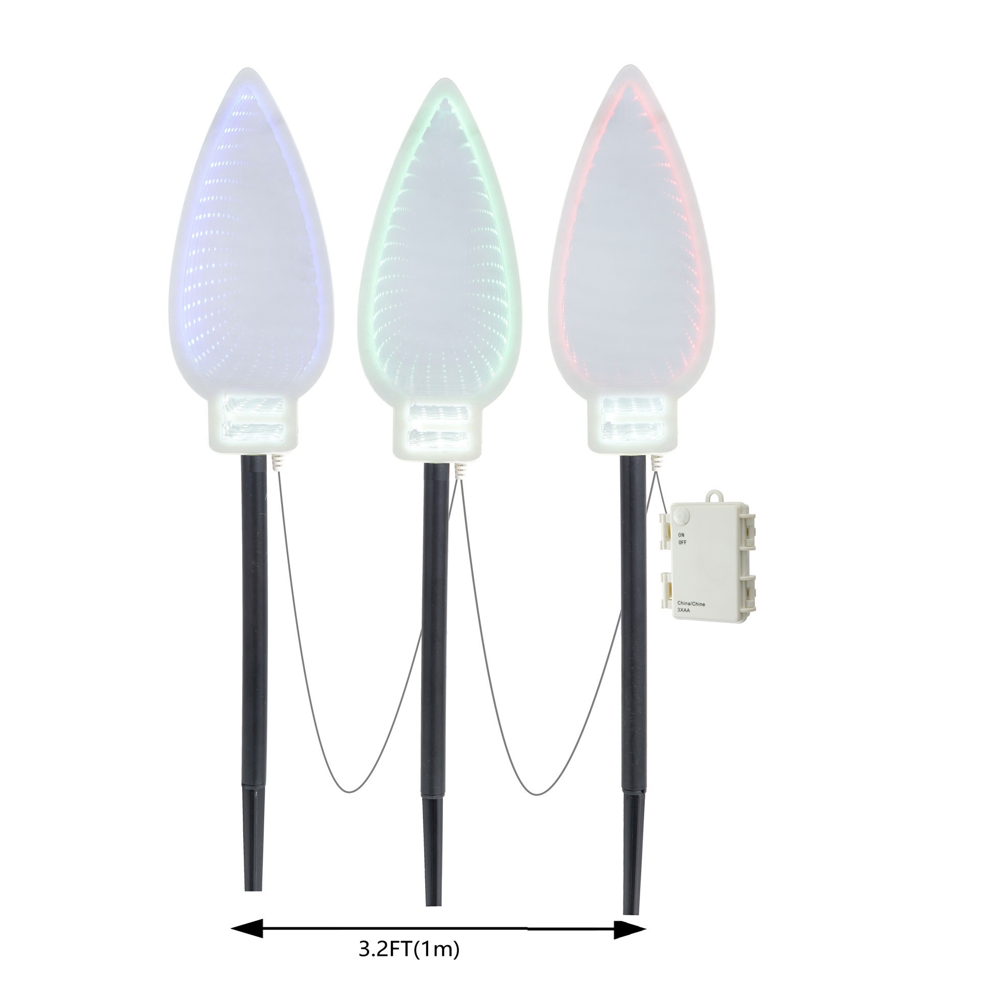 slide 3 of 4, Multicolor Led Bulb Pathway Markers By Ashland, 3.2 ft