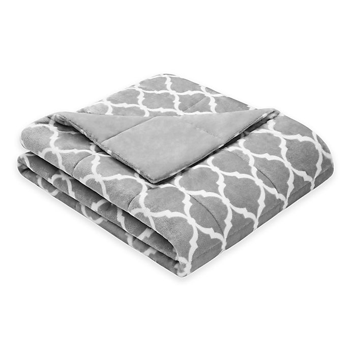 slide 1 of 1, Madison Park Ogee Oversized Down Alternative Throw - Grey, 1 ct