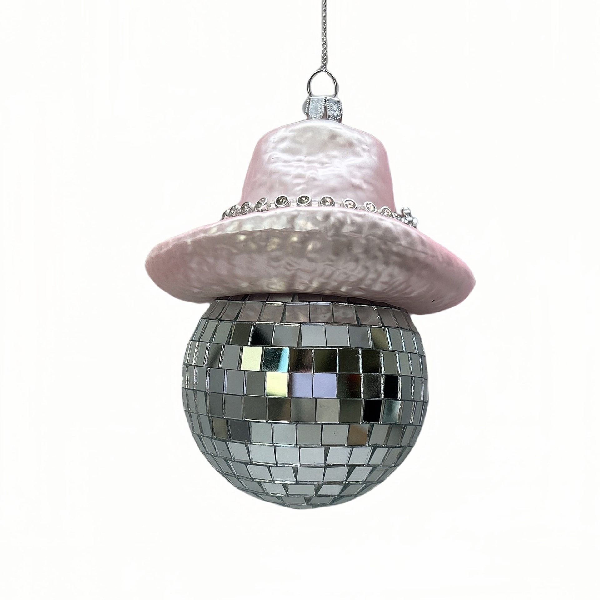 slide 2 of 2, 4.5" Disco Ball With Pink Hat Ornament By Ashland, 3.75 in x 3.5 in x 4.5 in