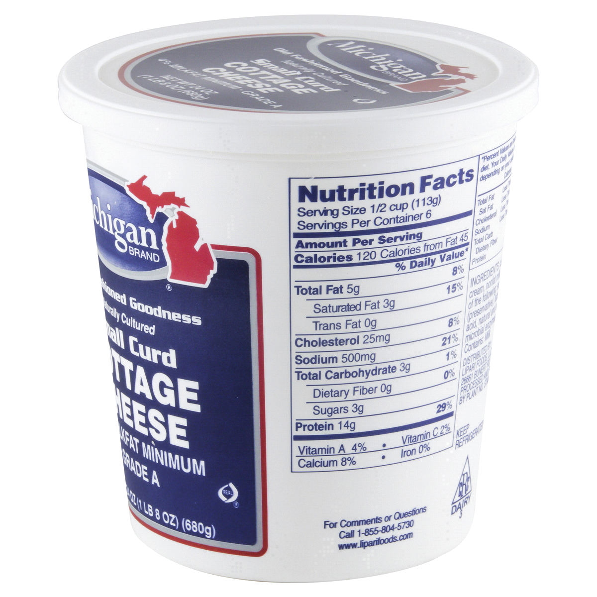 Michigan Brand 4% Milkfat Small Curd Cottage Cheese 24 oz | Shipt