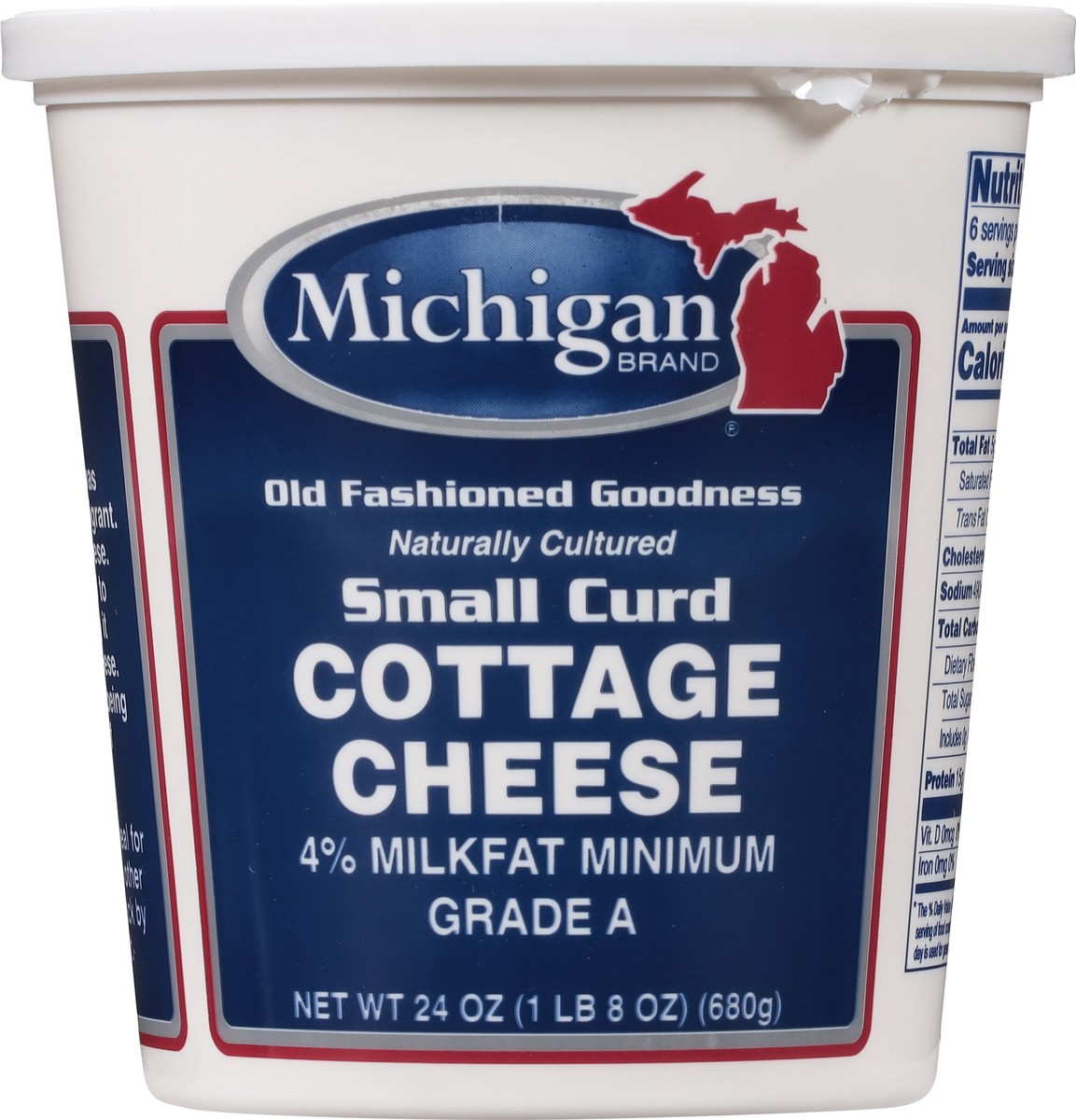 slide 6 of 9, Michigan Brand 4% Milkfat Small Curd Cottage Cheese, 24 oz