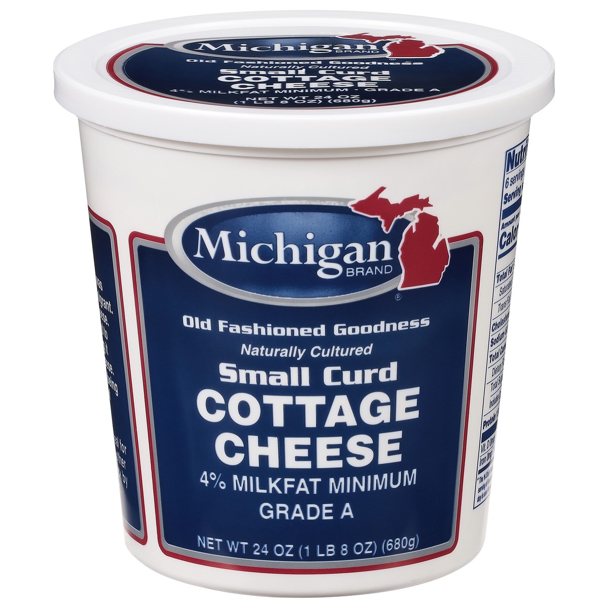 slide 1 of 9, Michigan Brand 4% Milkfat Small Curd Cottage Cheese, 24 oz