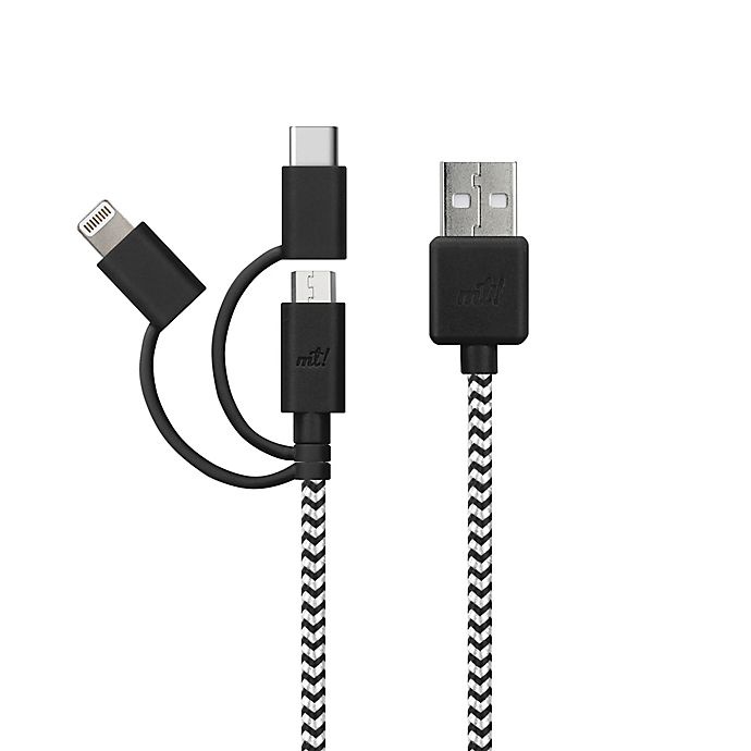 slide 1 of 3, MyTech Micro USB Lightning Type C Cable, 6 ft