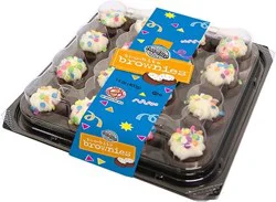 two-bite White Frosting Brownies With Colored Sprinkles - 14 OZ