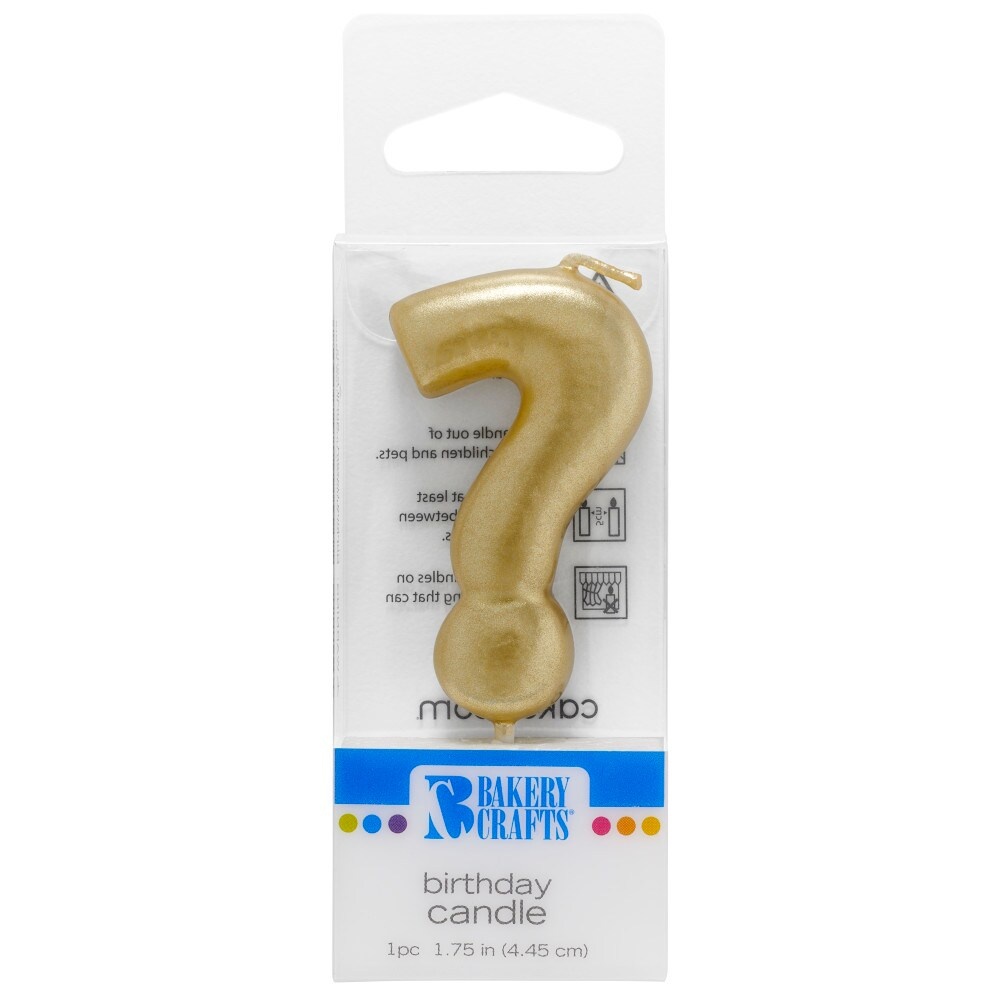 slide 1 of 1, Bakery Crafts Gold Question Mark Birthday Candle, 1 ct