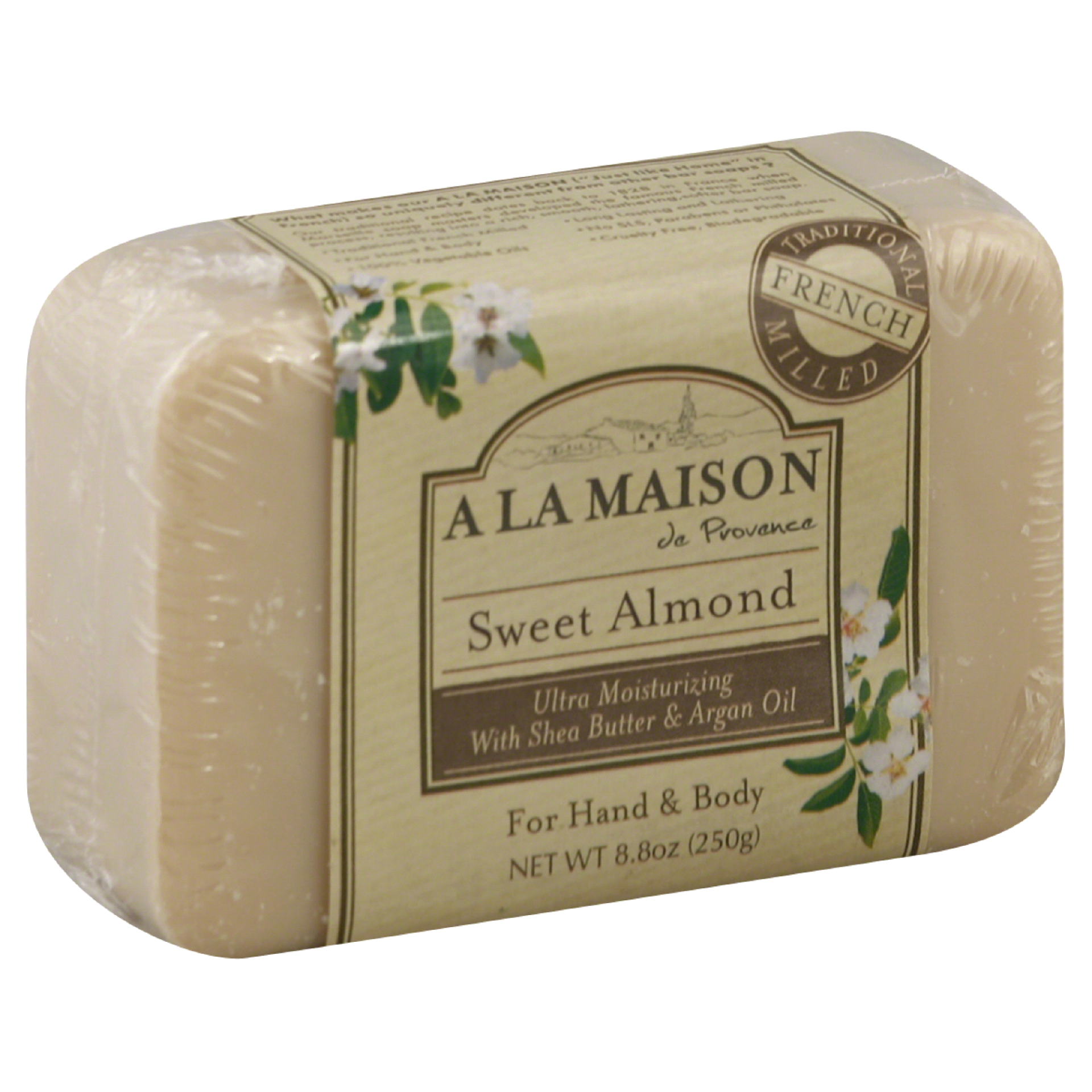 slide 1 of 1, A La Maison de Provence Sweet Almond Bar Soap, 8.8 oz