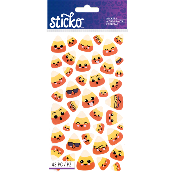 slide 1 of 1, Sticko Stickers Candy Corn Characters, 43 ct