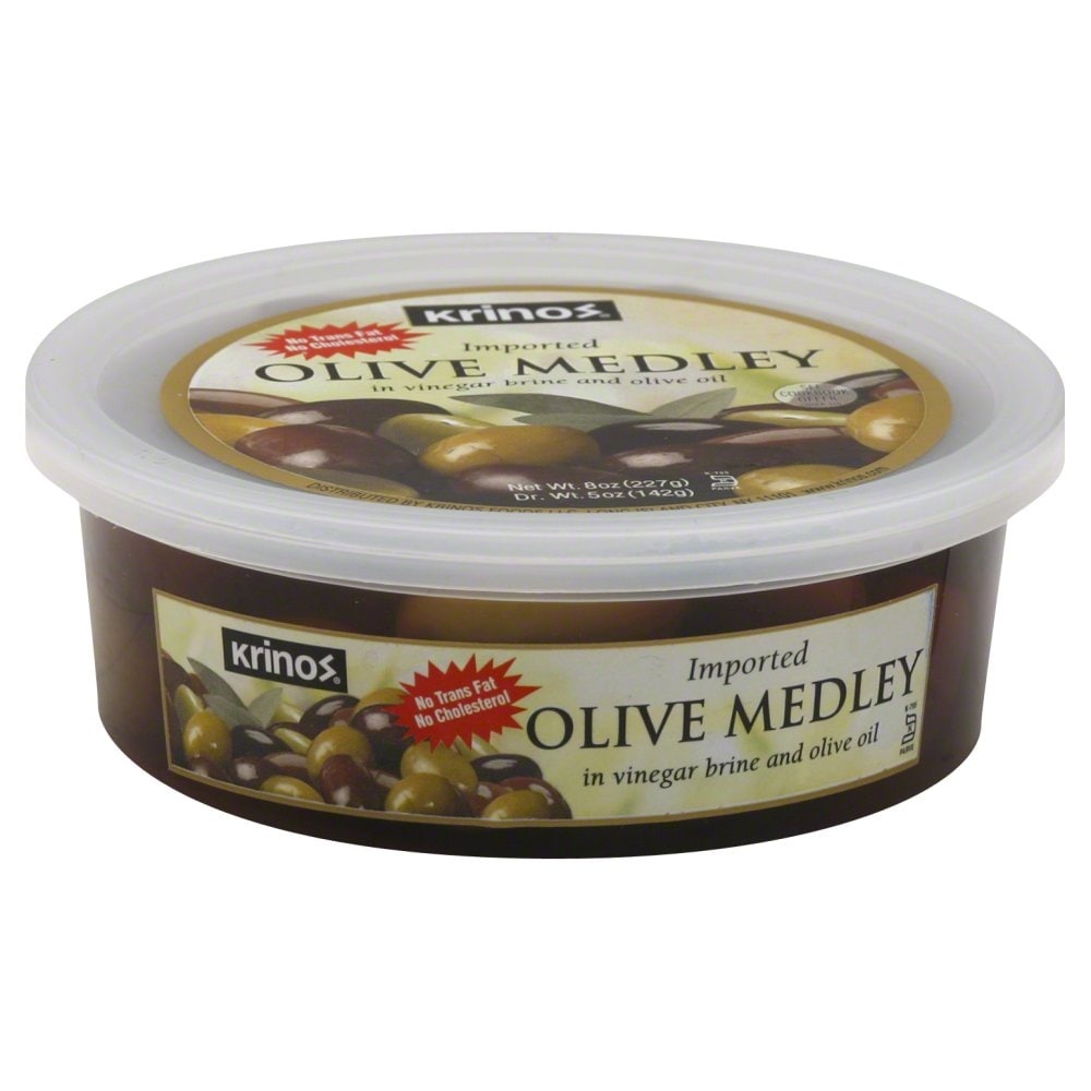 slide 1 of 1, Krinos Olive Medley, Imported, 8 oz