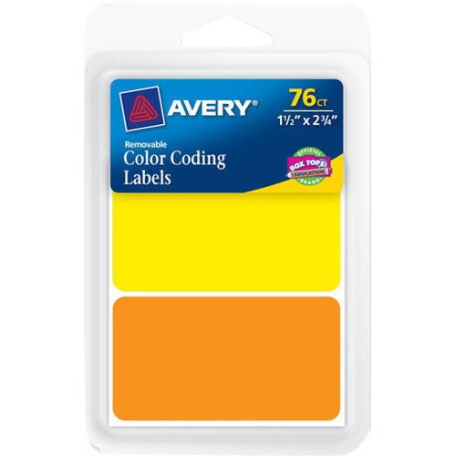 slide 1 of 1, Avery Rectangular Color Coding Labels 6723, 1 ct