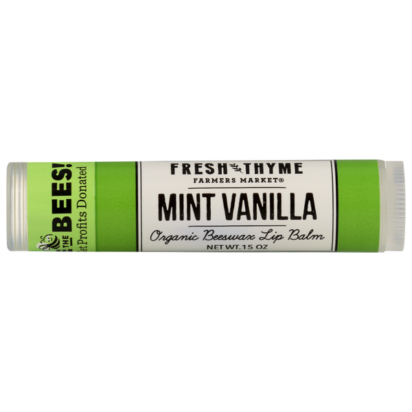 slide 1 of 1, Fresh Thyme Mint Vanilla Beeswax Lip Balm, 0.15 oz