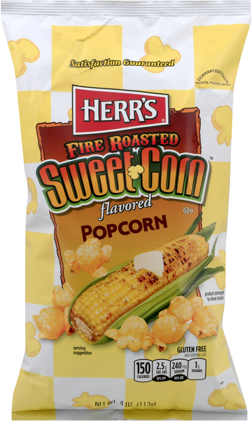 slide 1 of 1, Herr's Popcorn, Sweet Corn, Fire Roasted, 4 oz