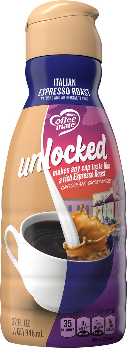 slide 4 of 7, Coffee mate Unlocked Italian Espresso Roast Liquid Coffee Creamer, 32 oz