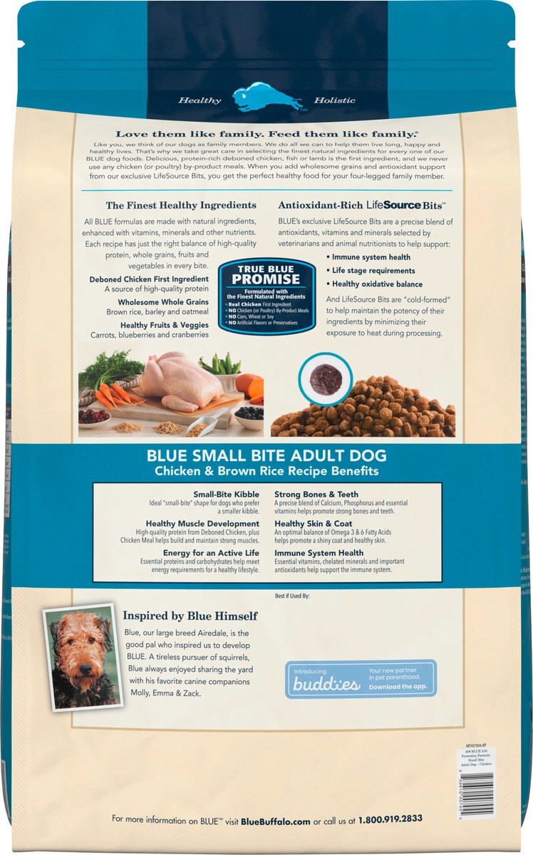 slide 5 of 8, Blue Buffalo Life Protection Formula Natural Adult Small Bite Dry Dog Food, Chicken and Brown Rice 30-lb, 30 lb