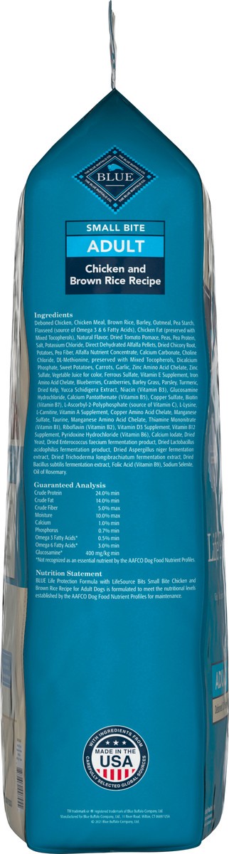 slide 7 of 8, Blue Buffalo Life Protection Formula Natural Adult Small Bite Dry Dog Food, Chicken and Brown Rice 30-lb, 30 lb