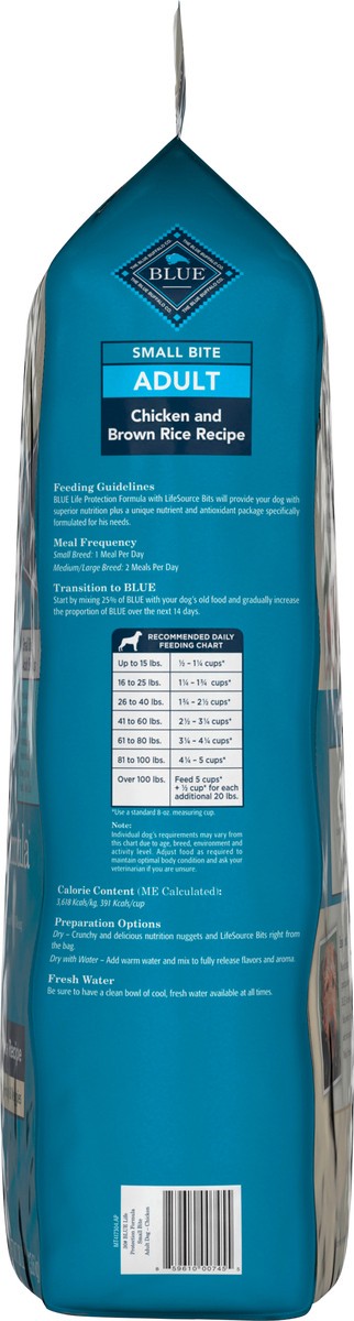 slide 8 of 8, Blue Buffalo Life Protection Formula Natural Adult Small Bite Dry Dog Food, Chicken and Brown Rice 30-lb, 30 lb