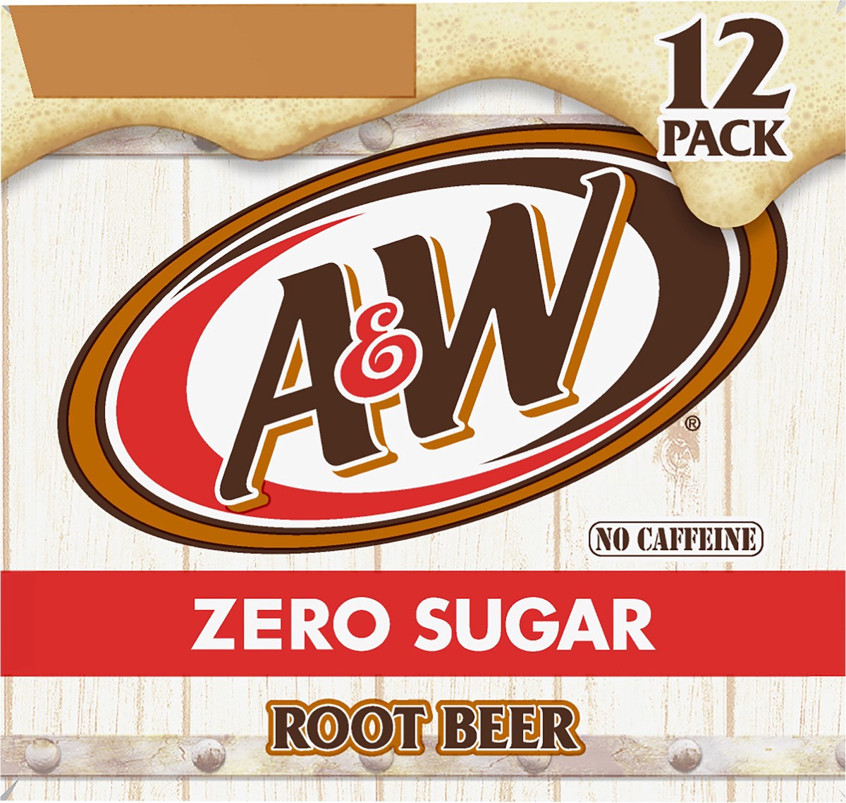 slide 4 of 7, A&W 12 Pack Zero Sugar Root Beer 12-12 fl oz Can, 12 ct