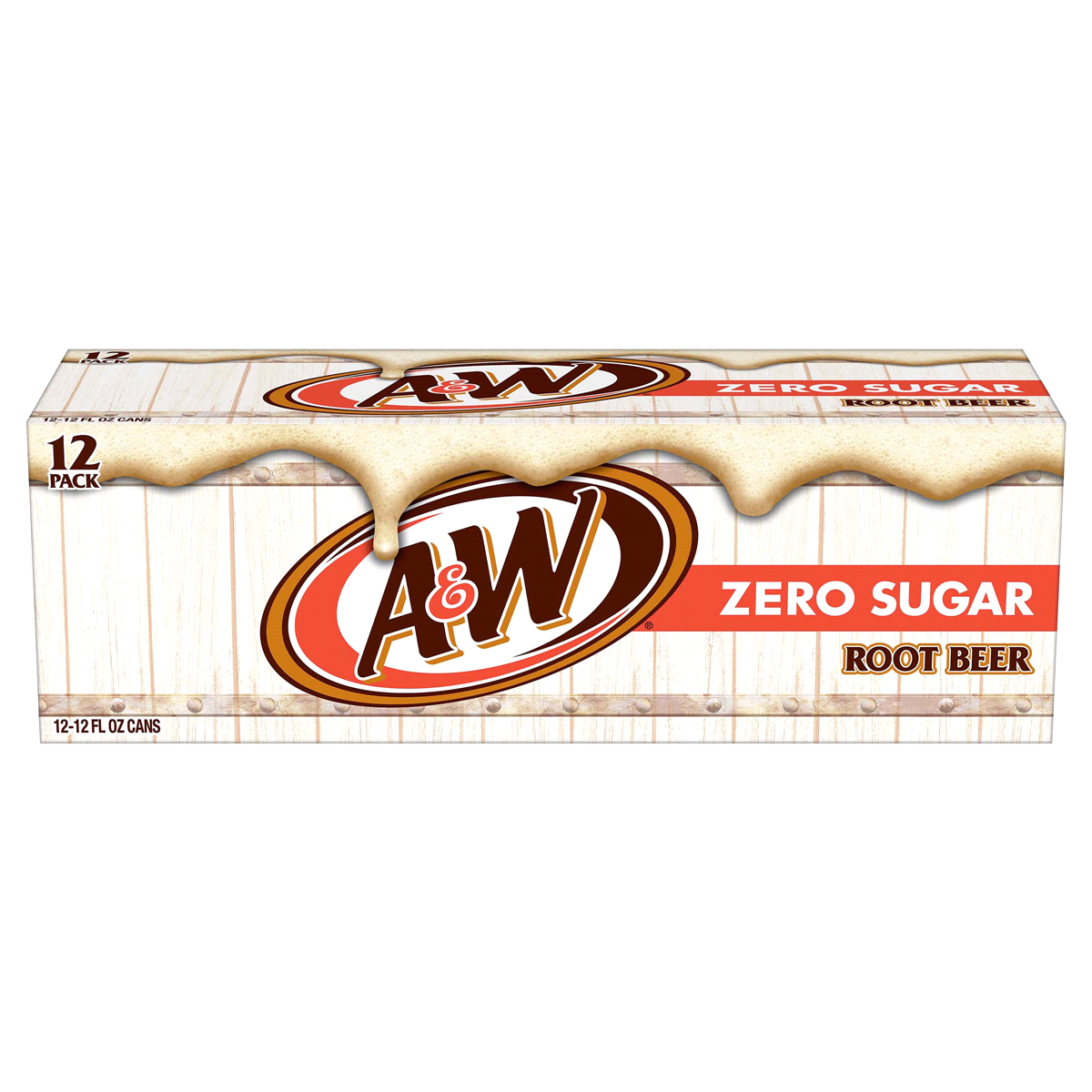 slide 1 of 7, A&W Root Beer Zero Sugar Cans, 12 ct; 12 fl oz