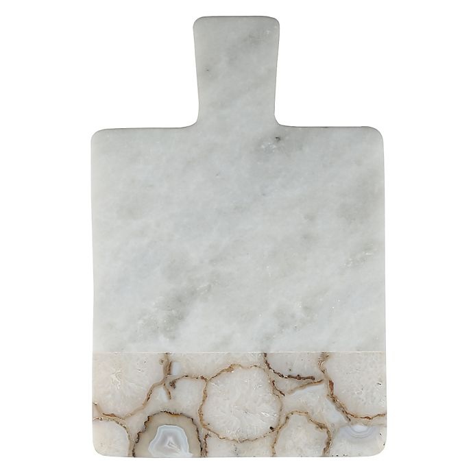 slide 1 of 1, Artisanal Kitchen SupplyWhite Marble and Natural Agate Paddle Board, 1 ct