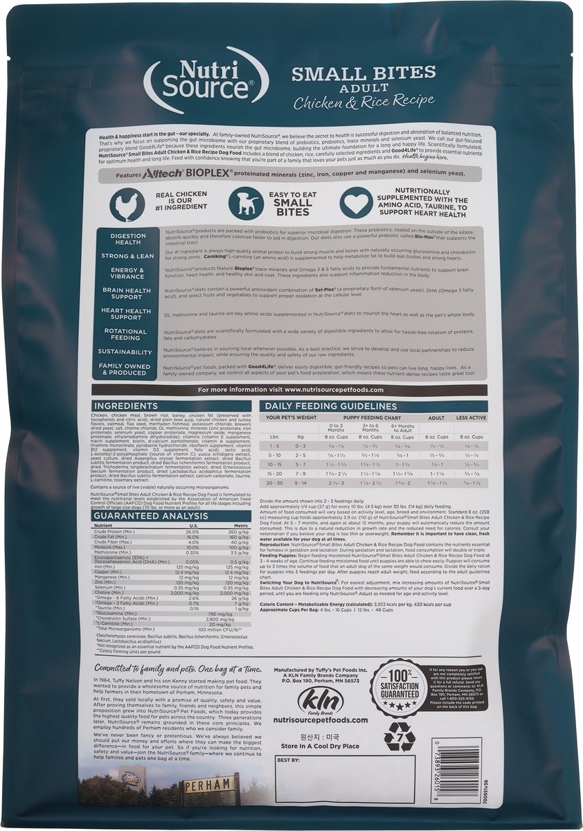 slide 2 of 15, NutriSource with Wholesome Grains Adult Small Bites Chicken & Rice Recipe Dog Food 12 lb, 12 lb