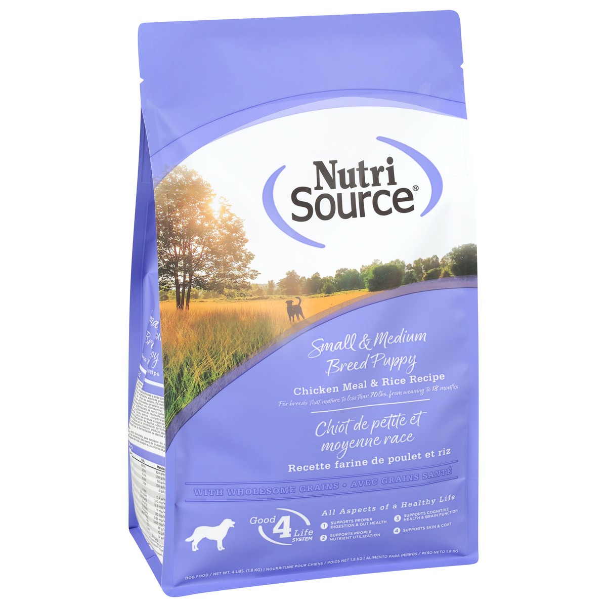 slide 14 of 15, NutriSource Small & Medium Breed Puppy Chicken Meal & Rice Recipe Dog Food 4 lb, 64 oz