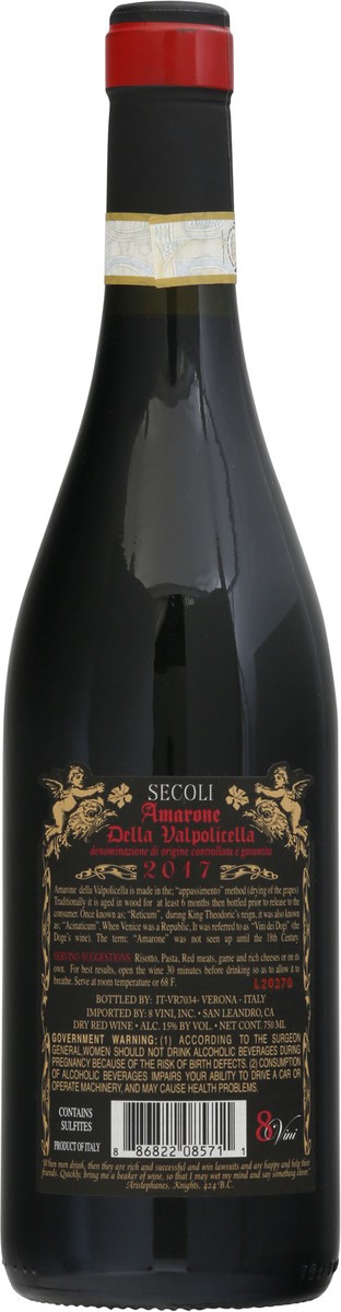 slide 4 of 9, Secoli Amarone Della Valpolicella 750 ml Bottle, 750 ml