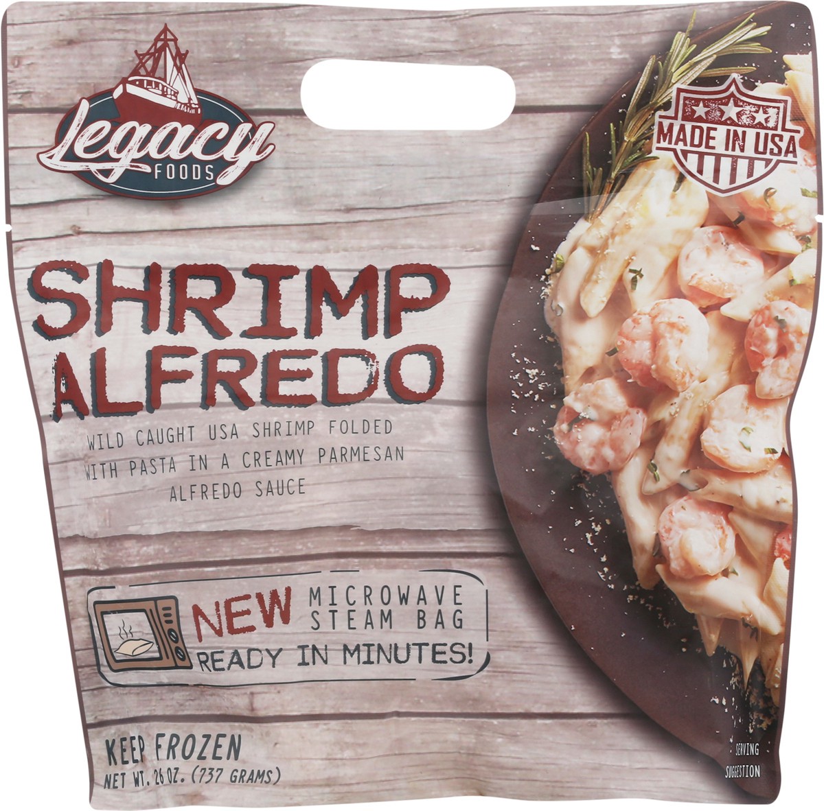 slide 3 of 14, Legacy Foods Shrimp Alfredo 26 oz, 26 oz