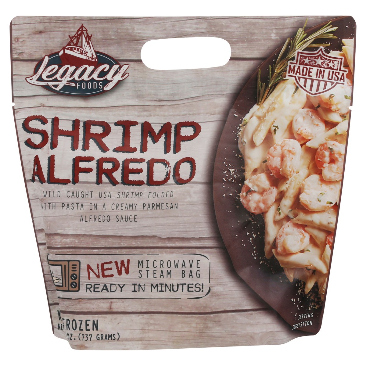 slide 10 of 14, Legacy Foods Shrimp Alfredo 26 oz, 26 oz