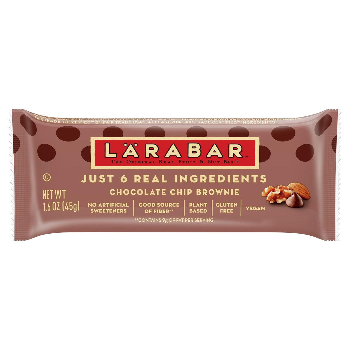 slide 1 of 10, LÄRABAR Fruit & Nut Food Bar - Chocolate Chip Brownie, 1.6 oz