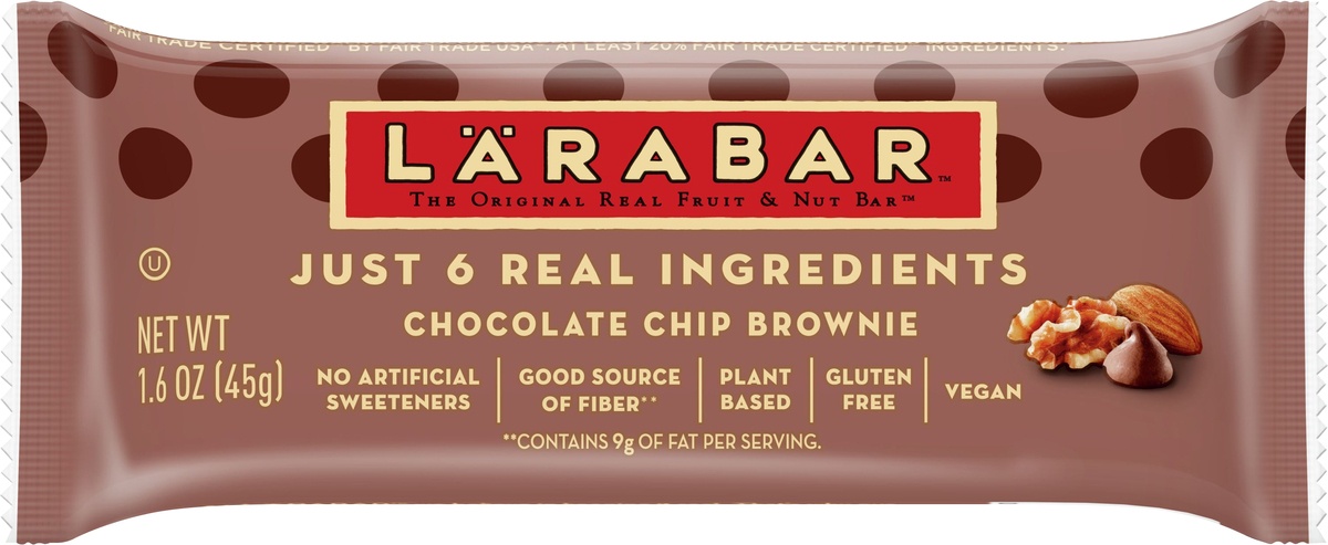 slide 9 of 10, LÄRABAR Fruit & Nut Food Bar - Chocolate Chip Brownie, 1.6 oz