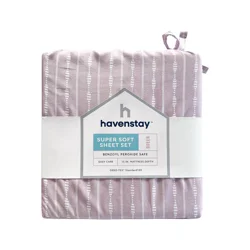 Havenstay Sheets, Queen, Lavender Dotted Stripe