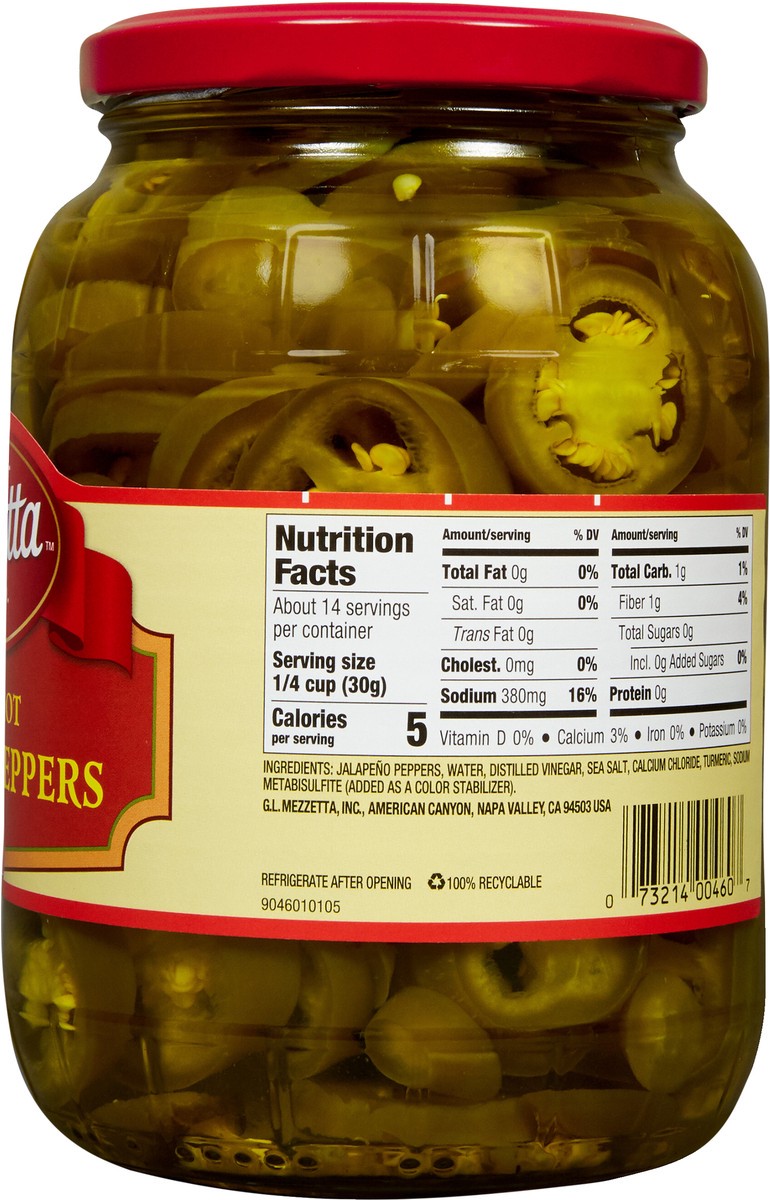 slide 4 of 7, Mezzetta Sliced Hot Jalapeño Peppers- 32 fl oz, 32 fl oz